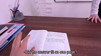 Skinny Student Seduces Teacher Hardcore Classroom Fuck