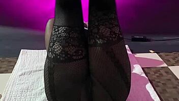 ebony milf squirts nonstop orgasms on huge sex machine vibrator