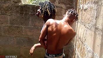 german ebony milf bent over public cumshot pounding