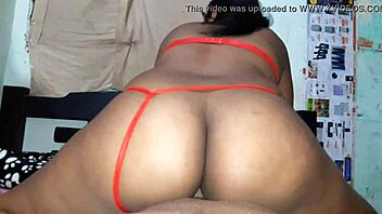 perfect latina ass bounces on cock in red panties