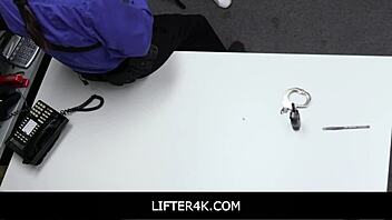 officer fucks brunette shoplifter bianca after strip