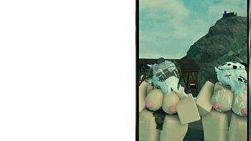 Roblox cute military cowgirl shakes big tits sexy!