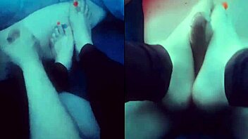 Barefoot goddess strokes cock with soft hands tiny feet