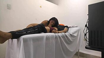 doctor plans massage for latina patient but she turns whore and sets him up for hardcore fuck