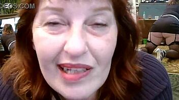 dawnskye1962 teases dirty in fishnets heels before mirrors