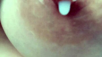 italian milf squirts hot milk from her huge hard tits