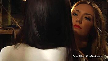 horny lesbian madame fingers pussy to explosive orgasm under femdom watch