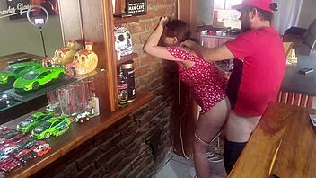 finally pounded cute brunette's tight pussy standing hardcore style