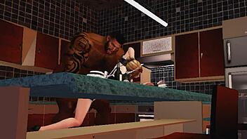 Duane Browns maid takes massive bbc like a champ