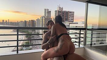 sitting plump on his cock till he explodes at sunset sensual ride