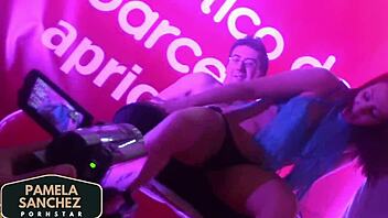 Pamela Sanchez hooks up with fan for wild public fun