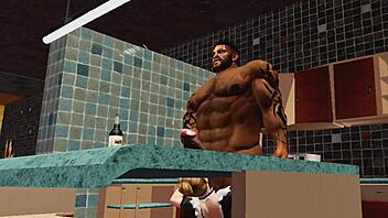 Duane Browns maid takes massive bbc like a champ