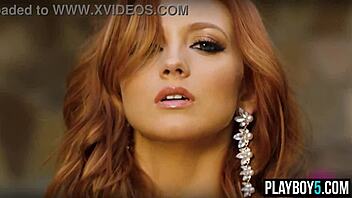 huge boobs redhead teen strips teasing her massive tits