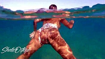 pornstar sheila ortega blows and fucks underwater snorkeling public beach