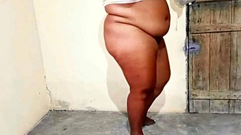 bbw wife tries on skimpy thongs from horny neighbor