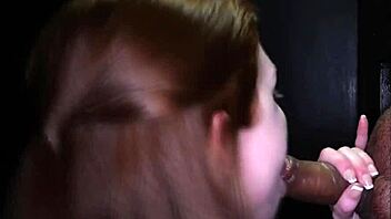 ellie back for gloryhole cum tongue swallow