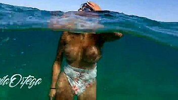 pornstar sheila ortega blows and fucks underwater snorkeling public beach