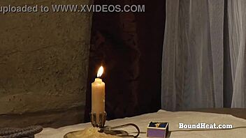 Tied slave punished hard by lesbian mistress in bathtub