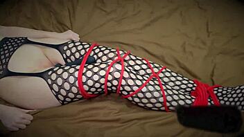hey tied up girl, feel that vibrator make you cum hard now?