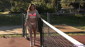 Big titted milf glamour devours cock with outdoor titty fuck