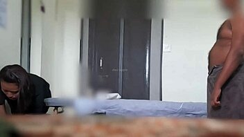 massage girl hesitates but ends up giving happy ending handjob on his throbbing cock