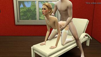 roommate bends cute blonde over for hardcore dorm doggystyle