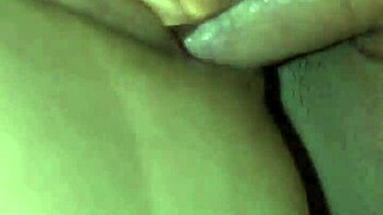 wife stuffs pussy with my cock and glass dildo together