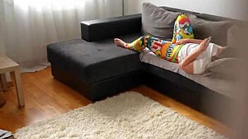 caught curvy babe masturbating, ripped leggings for doggystyle pounding