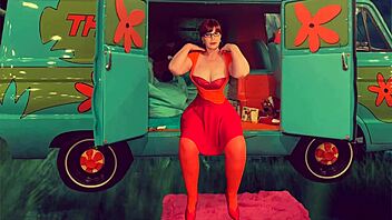 Velma Dinkley Cosplay Ignites Passionate Haunted Fuck and Creampie Ecstasy