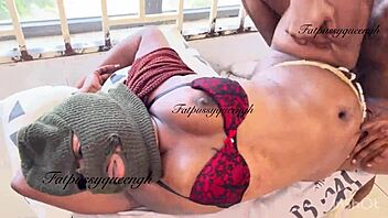 ⭐️Ebony Model's First Intense Double Monster Cock Creampie