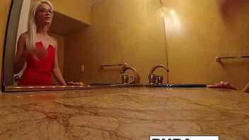 Elsa Jean Fingers Shaved Pussy In Steamy Home Solo Video