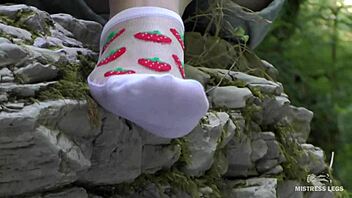 goddess teases with beautiful feet in socks close-up compilation