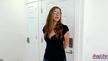 Nerdy kay lee deepthroats juicy cock before curvy pounding