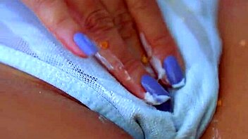 desi beauty fingers shaved pussy to creamy overflowing climax