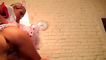 Blonde Uniform Solo Anal Toy Play