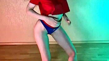 athletic girl next door studies hip hop barefoot in panties