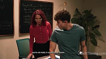 Busty teacher kiki blackmailed into student anal dp affair