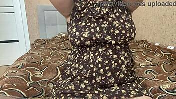 russian girl masturbates pussy to orgasm watching porn