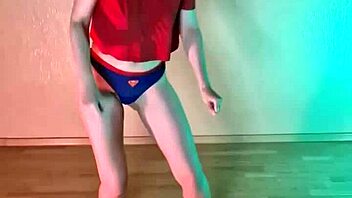 athletic girl next door studies hip hop barefoot in panties