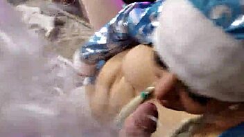 Aimee santa claus spreads for close-up cock on christmas eve