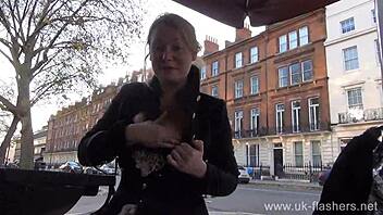 blonde amateur amber west flashes pussy upskirt in public outdoor