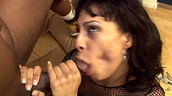 thick ebony babe moans riding bbc deep in wet pussy