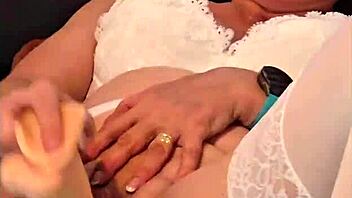 german mature blonde masturbates in lingerie squirting cum everywhere for you