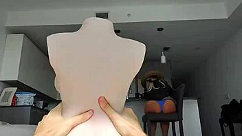 i kept fucking the sex doll big cock pov right in front of horny milf big tits ass