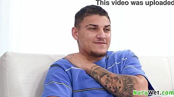 gorgeous busty blonde milf alexis malone pours nuru gel seduces client