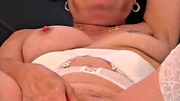 german mature blonde masturbates in lingerie squirting cum everywhere for you