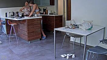 spying juicy asses in kitchen voyeur 👀🍑😏