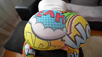 caught curvy babe masturbating, ripped leggings for doggystyle pounding