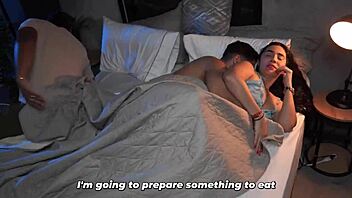 Colombian brunette milf with big ass shakes it sharing bed for muscular pounding