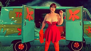 Velma Dinkley Cosplay Ignites Passionate Haunted Fuck and Creampie Ecstasy